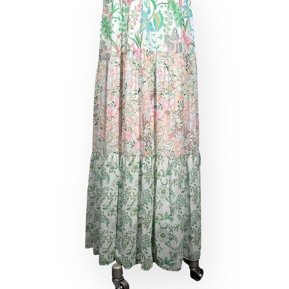 HOUSE OF HARLOW PaisleyTiered Maxi Dress Fairy Beach Boho V-Back Cottagecore - Picture 7 of 13